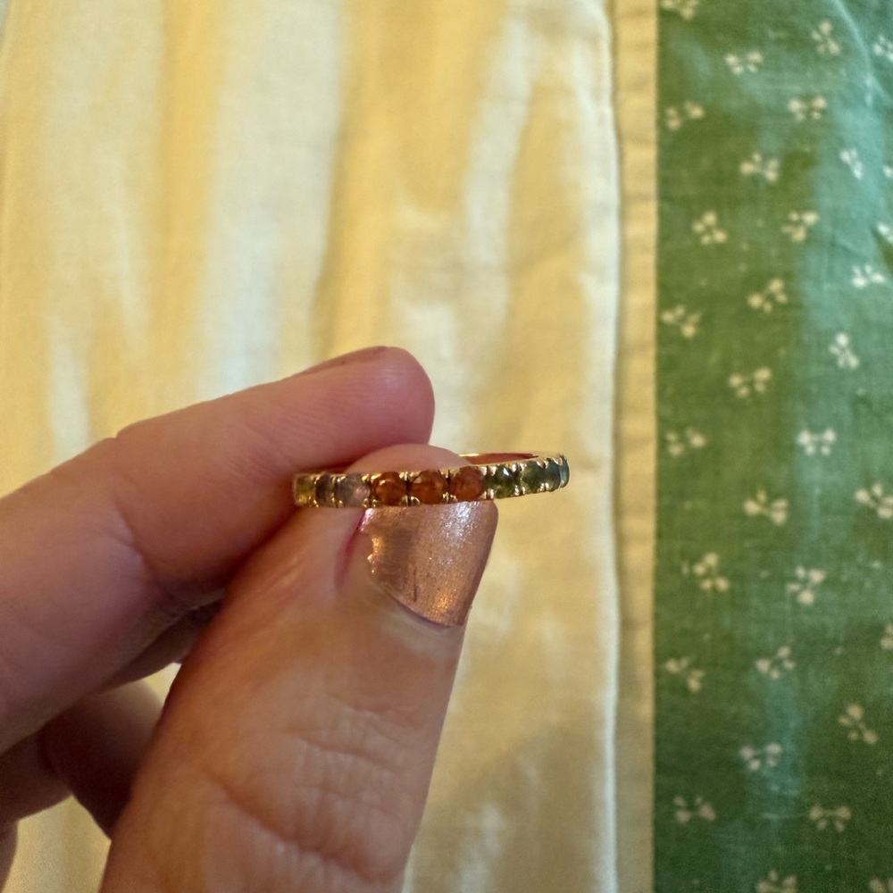 Catbird Sofia Zakia Rainbow Stardust Ring + Bonus Matching Rainbow Band Size 3.5 - Picture 9 of 11